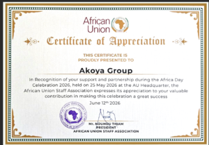 Akoya Group Receives Certificate of Appreciation from the African Union Staff Association